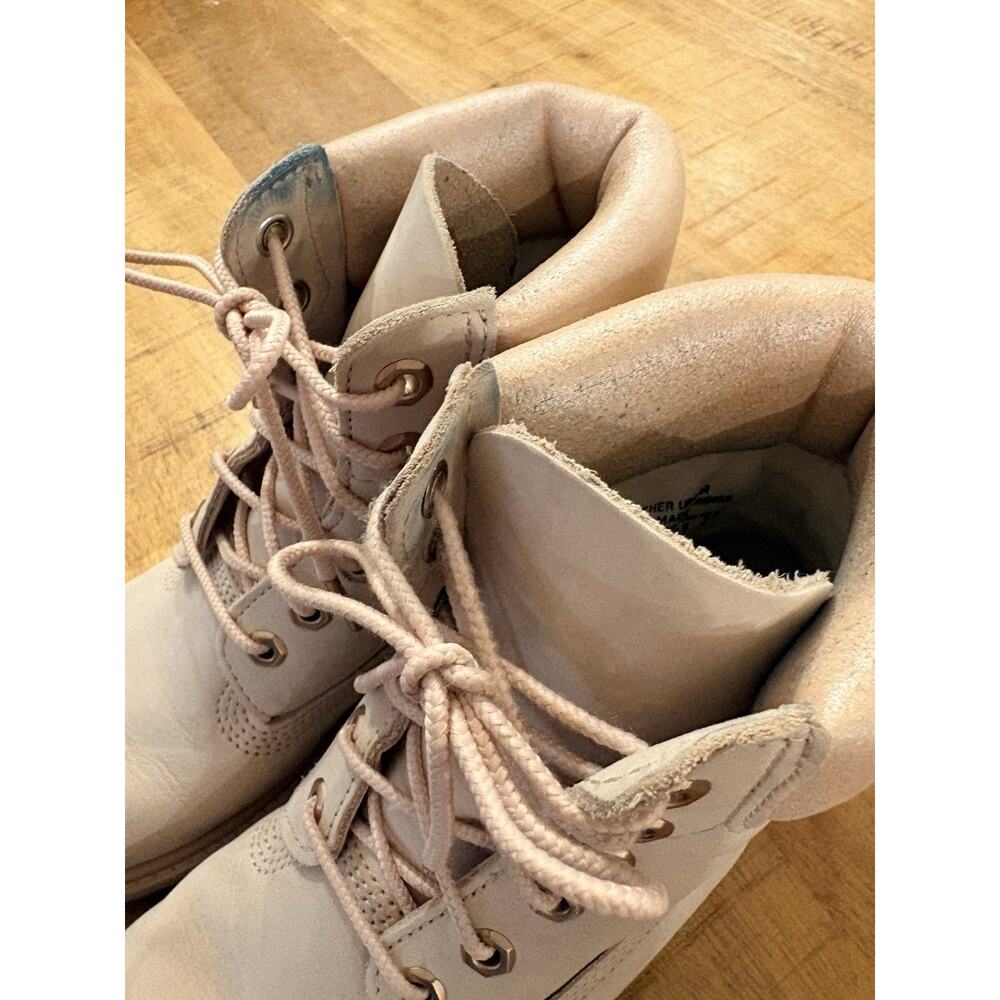 Womens Timberland 6 inch Premium nubuck leather boots pink and rose gold size 8 - Picture 6 of 16